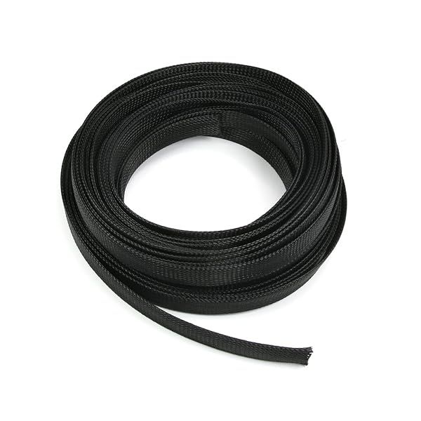 Othmro 10m PET Expandable Braid Cable Sleeving Flexible Wire Mesh Sleeve Black Protects Cables from Pet Bites