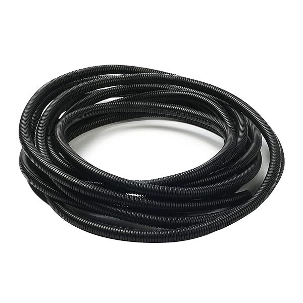 Othmro 1Pcs 0.39inch ID 24.61FT Flexible Electrical Conduit Split Wire Loom Tubing for Home Outdoor Automotive Marine Use Black