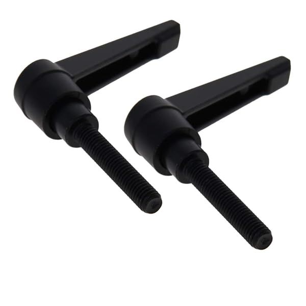 Othmro 2Pcs Adjustable Clamping Lever Handle M6 Thread Push Button Ratchet Locking Handle Aluminum Alloy Black