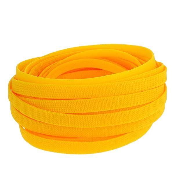 Othmro 10m Yellow PET Expandable Braid Cable Sleeving 10mm Flexible Wire Mesh Sleeve for Pet Protection