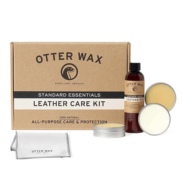 Otter Wax Leather Care Kit: All-Natural, Color Safe Products for Shoes, Boots & Jackets - Made in the USA