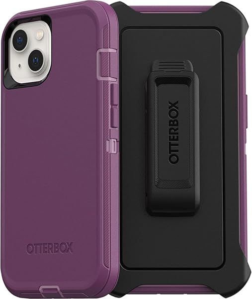 OtterBox Defender Series Screenless Edition Case for iPhone 13 with Holster Clip in Happy Purple Non-Retail Packaging