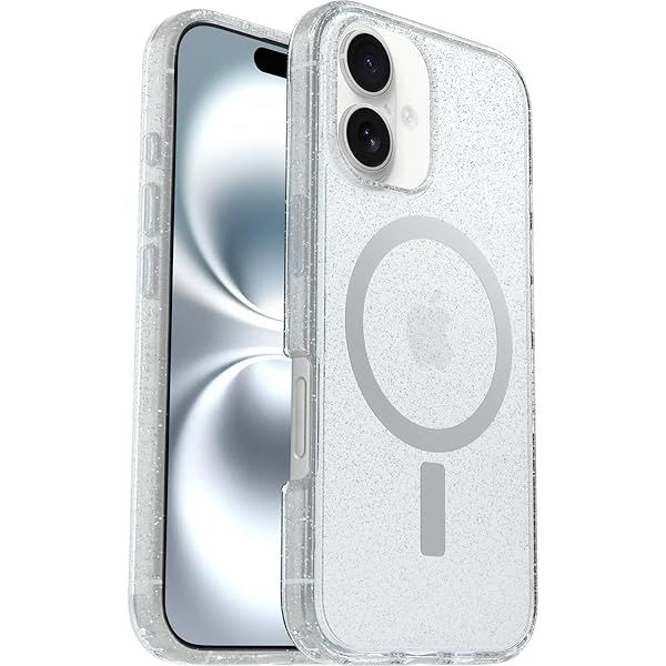 OtterBox Symmetry Series Clear MagSafe Case for iPhone 16 Shockproof Drop Proof Protective Thin Case Stardust 3X Military Standard Tested