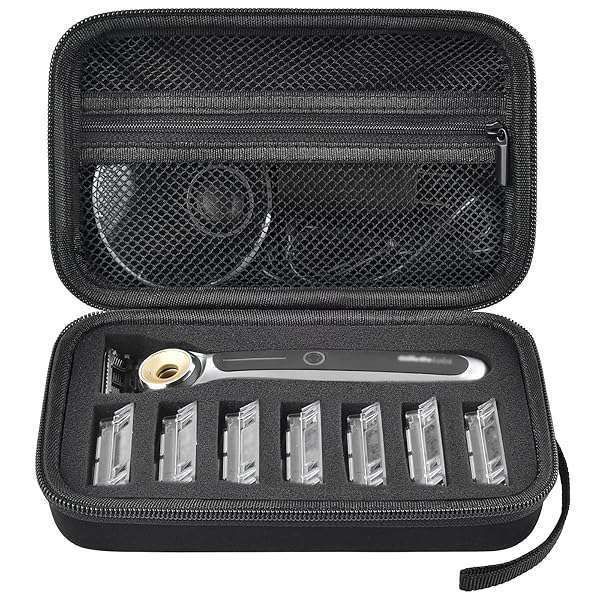 PAIYULE Travel Case for Gillette Heated Razor - Men's Starter Shave Kit Holder for Blades, Clipper Guards & Accessories - Black