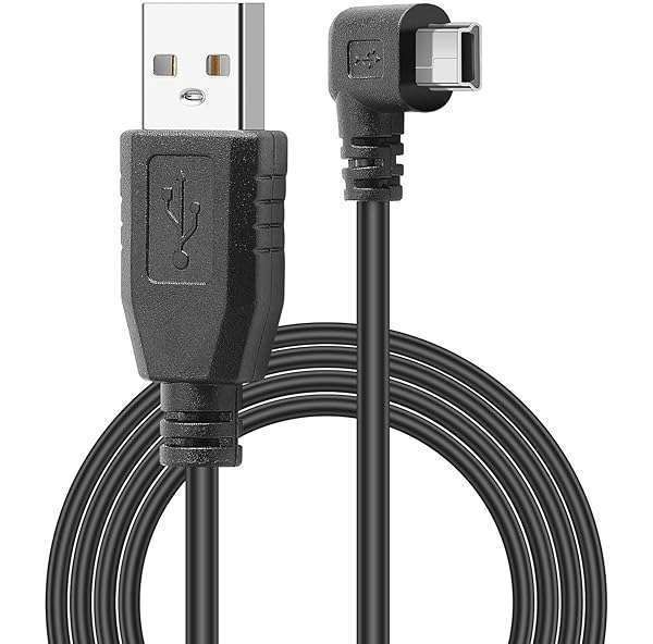 PASOW 16FT Mini USB Charging Cable - Right Angle USB 2.0 A-Male to Mini-B for Dash Cam & Backup Camera