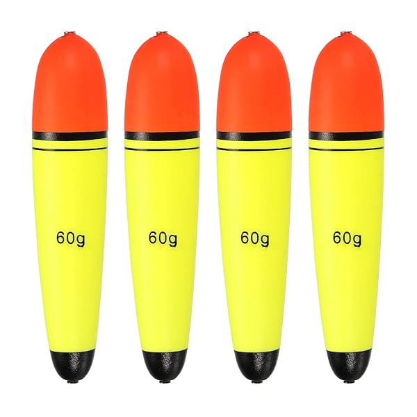 PATIKIL 2.1oz Fishing Slip Bobbers, 4 Pack EVA Fishing Float for Sea Fishing Freshwater, Yellow