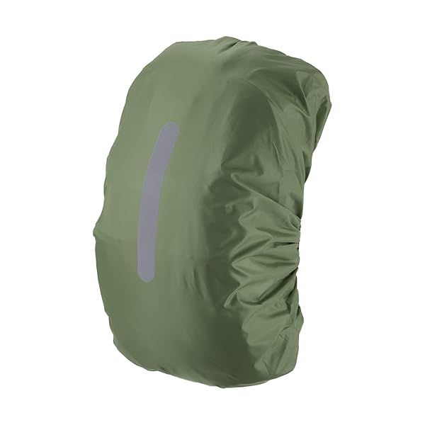 PATIKIL 30-40L Waterproof Backpack Rain Cover, Non-Slip Backpack Cover with Vertical Reflective Strap Stay Dry for Hiking, Camping, Hunting, S, Olive