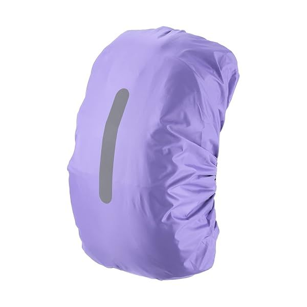 PATIKIL 30-40L Waterproof Backpack Rain Cover, Non-Slip Backpack Cover with Vertical Reflective Strap Stay Dry for Hiking, Camping, Hunting, S, Purple