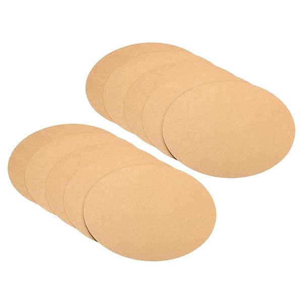 PATIKIL 8.3-inch Round Cardboard Paper, 50 Pcs Blank Disc Circles Slices for Party Decorations DIY Craft Arts Drawing Painting Writing, Brown