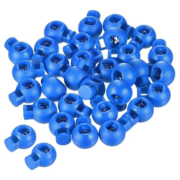 PATIKIL Cord Locks, 30 Pack Ball Spring Toggle Stopper for Drawstring Bag Shoelaces, Sky Blue