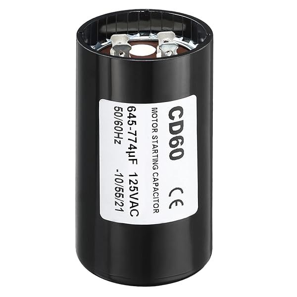 PATIKIL Motor Start Capacitor, 645-774uF Mfd 125V 50 60Hz CD60 Run Capacitor for Electric Motor Starts