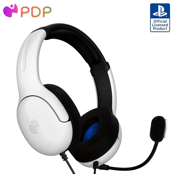 Buy PDP AIRLITE Wired Stereo Gaming Headset for PS5/PS4/PC - Lightweight, Noise-Canceling Mic, Frost White