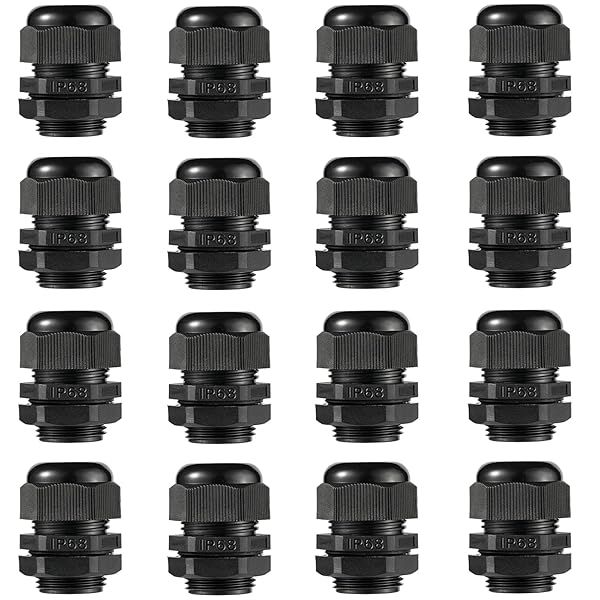 PENGLIN 3/4 Inch NPT Nylon Cable Glands 16-Pack Waterproof Strain Relief Cord Connectors