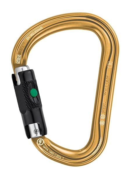 Buy PETZL William Carabiner - Lightweight Gold Asymmetrical Large-Capacity with Ball-Lock