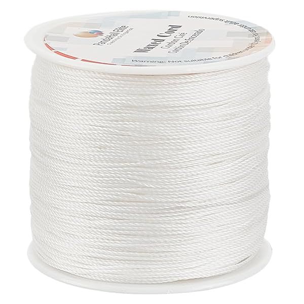 PH PandaHall 0.5mm White Waxed Cord 116 Yards for Beading Jewelry Making and Macrame Supplies