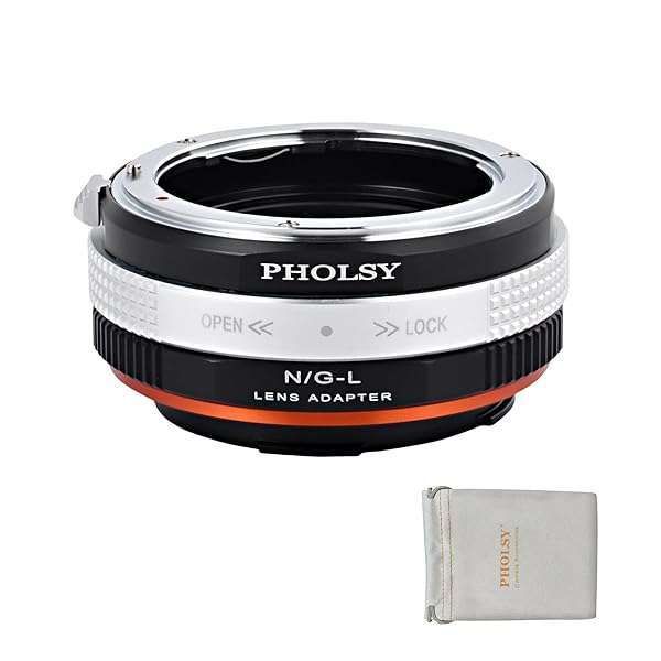PHOLSY Nikon to Leica L Lens Adapter with Aperture Control for SL2, CL, TL2, Lumix S5 & More