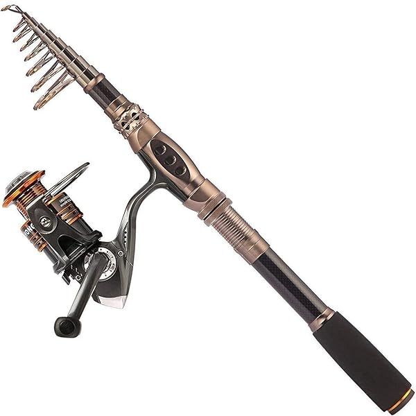 PLUSINNO Fishing Rod and Reel Combos Carbon Fiber Telescopic Kit for Sea Saltwater and Freshwater Fishing