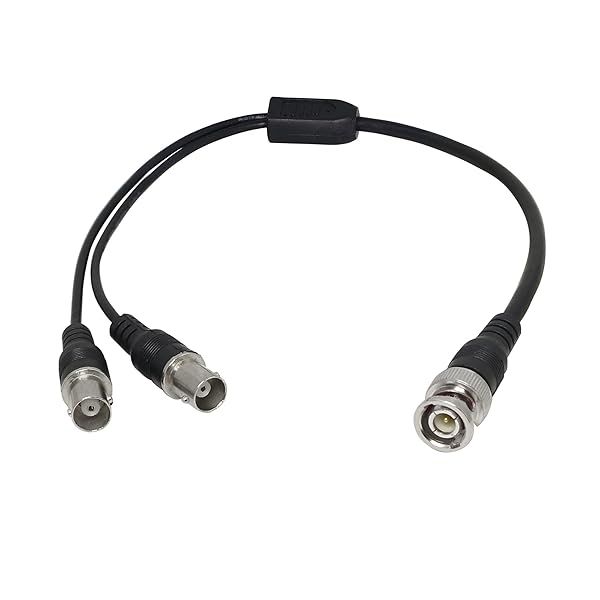 PNGKNYOCN Coaxial Y Splitter Cable BNC Male to Dual BNC Female Connector Adapter for Cameras and Video Equipment 0.4m