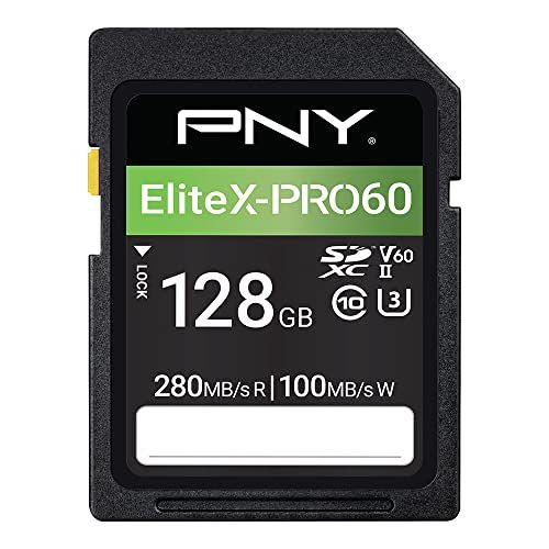 PNY 256GB EliteX-PRO60 UHS-II SDXC Card: Fast 280MB/s for 4K UHD & Full HD - Ideal for Photographers & Videographers