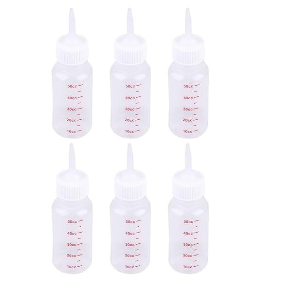 POPETPOP 6pcs Baby Pet Nursing Bottles - Safe 50ml Milk Bottles for Dogs, Cats, Puppies & Kittens