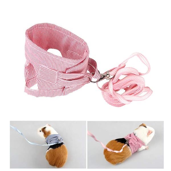 POPETPOP Hedgehog Harness Small Pet Chest Strap for Guinea Pig Fashionable Stripe Design Easy to Wear Pet Supplies