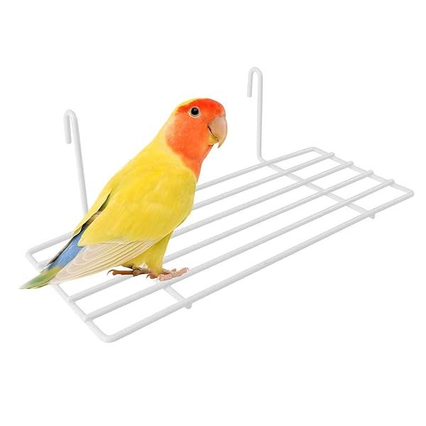 POPETPOP Parrot Perches Bird Toys Portable Training Playground Comfy Perch for Parrots Wire Playstand Cage Platform and Play Pen