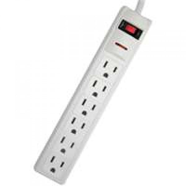 POWER ZONE OR802013 Surge Protector: 6 Outlet Power Strip with 400J Surge Protection