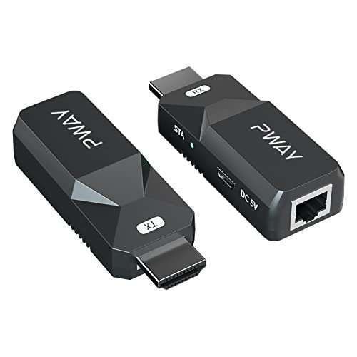 PWAY HDMI Extender 165ft: Lossless 1080P Video Over Cat5/Cat6 - Long Distance HDMI Adapter