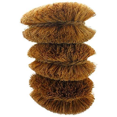Pack of 3 Natural Coconut Fiber Tawashi Vegetable Brushes Japanese Design for Fruits Veggies and Household Use by SKARBY