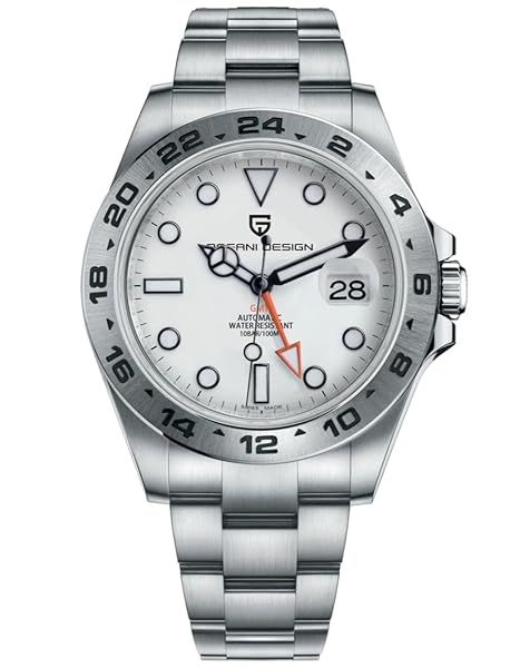 Pagani Design Men's Automatic Mechanical GMT 42mm Sport Waterproof Stainless Steel Sapphire Glass Wrist Watch