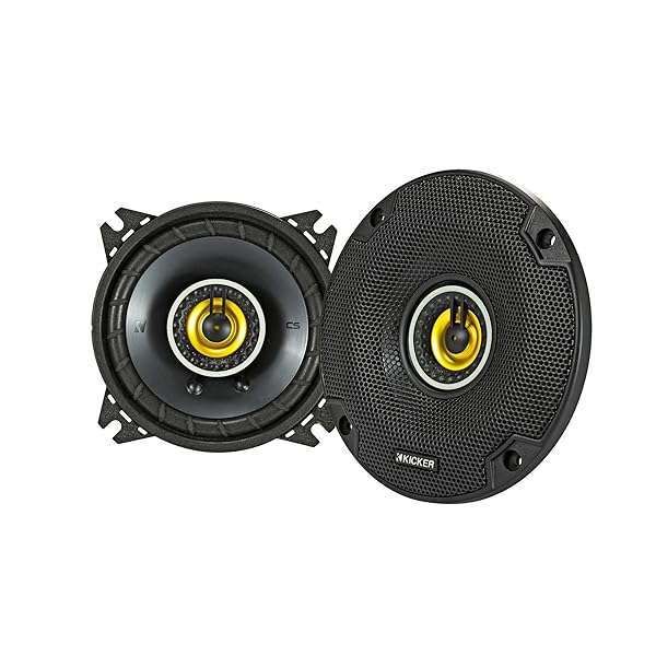 Kicker 46CSC44 CS-Series 4-Inch Coaxial Speakers - 4-Ohm Pair for Superior Sound