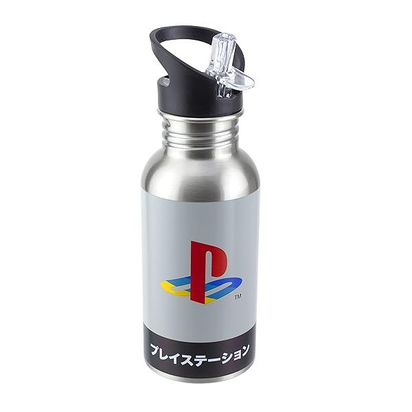 Paladone PlayStation Heritage Stainless Steel Water Bottle - 500ml, 16.9 fl oz | Durable & Stylish Gaming Gear