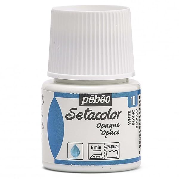 Pebeo Setacolor Opaque Fabric Paint - Titanium White 45ml | High-Quality Crafting & DIY Projects