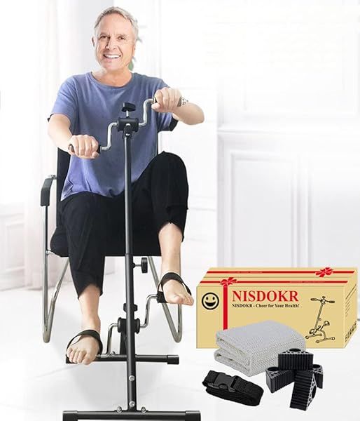 Adjustable Pedal Exerciser for Seniors - Total Body Fitness Bike for Home Use with Gift Box