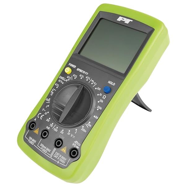 Performance Tool W2972 Digital Multimeter Large LCD Display UL Listed Probes for Automotive Electrical Testing