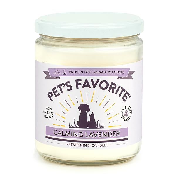 Pet's Favorite Calming Lavender Odor Candle Clean Burning Long Lasting 70 Hour Scented Candle for Pets