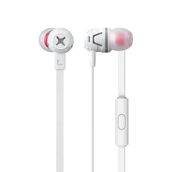 Phiaton C450S Wired Earbuds: Extreme Bass In-Ear Headphones with Microphone & Controller - White