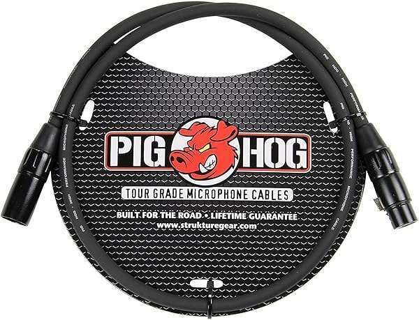Pig Hog PHM3 8mm XLR Microphone Cable - High Performance, 3 Feet Long