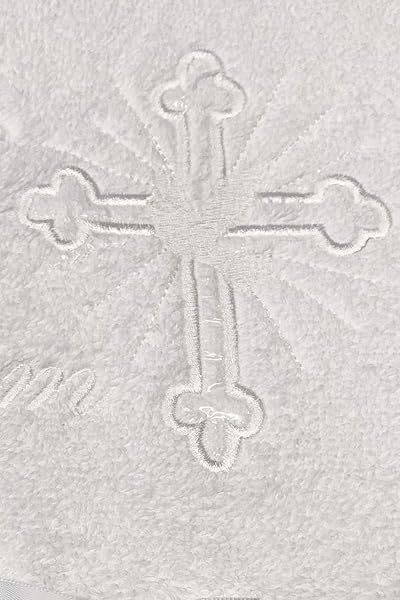 Pink Princess White Baptism Towel - 100% Cotton Christening Gift for Boys & Girls | Perfect LDS Godchild Keepsake