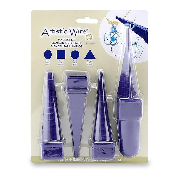 Versatile Plastic Step Up Mandrels Set: 4 Interchangeable Sizes & Shapes - Round, Oval, Square, Triangle