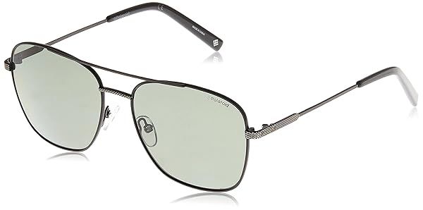 Shop Polaroid Men's PLD 2068/S/X Square Sunglasses - Black/Polarized Green, 58mm, 17mm | Stylish UV Protection