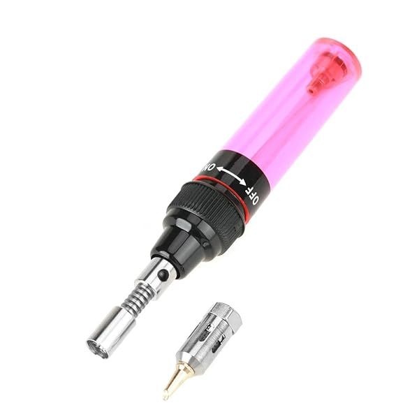Portable Butane Soldering Iron Electric Blow Pen Torch with Adjustable Flame Control and Long Run Time