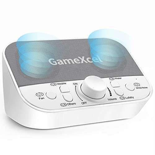 Magicteam Portable Sound Machine: 38 Soothing Sounds, Dual Speakers & Timer for Sleep Therapy at Home or Travel