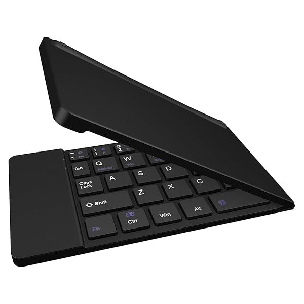 Portable Wireless Keyboard with Phone Holder - Foldable & Compatible with iPhone, iPad, Samsung, Google Pixel & More