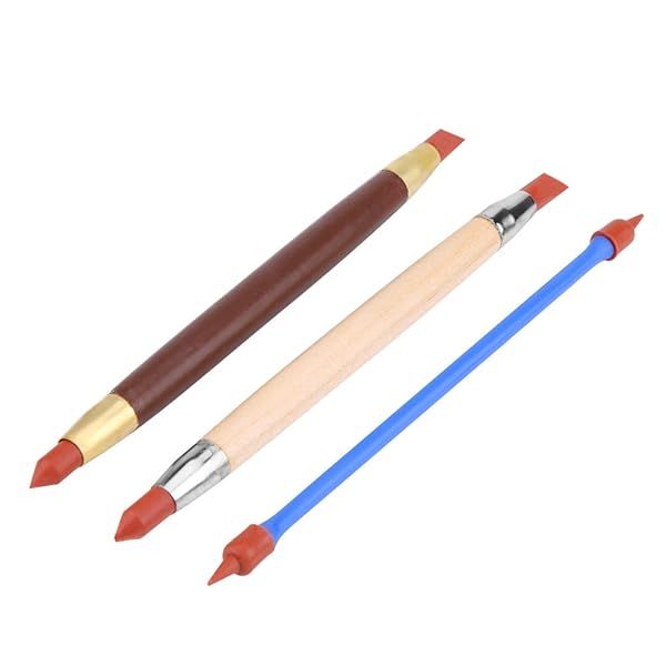 Pottery Clay Sculpting Tools Set: 3pcs Modeling Pens with Silicone Heads for DIY Art Projects & Sculpture
