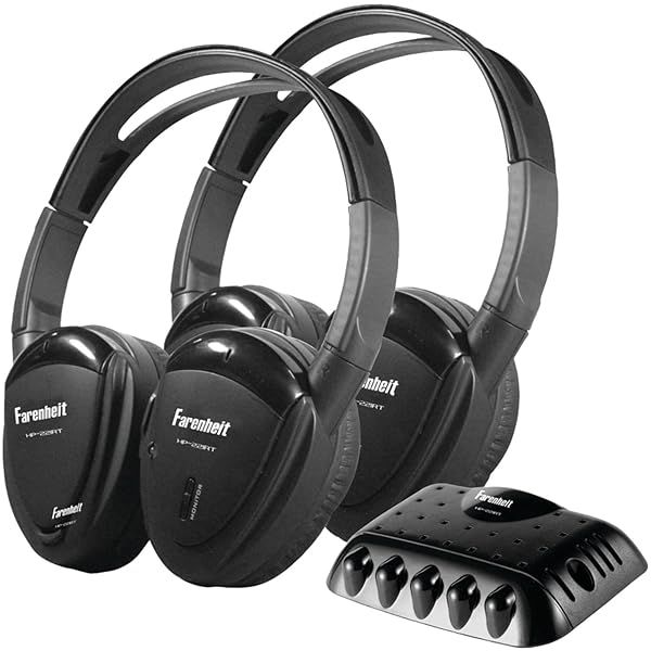 Power Acoustik Farenheit HP-22IRT: Infrared Wireless Headphones with Swivel Ear Pads & Transmitter