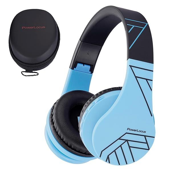 PowerLocus Bluetooth Headphones for Kids: Wireless, Foldable, 85DB Volume Limit, Microphone & FM for Tablets & PCs