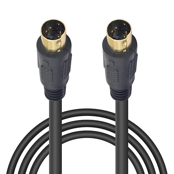 Poyiccot S-Video Cable 9.8ft, Mini DIN 4 Pin S-Video Cable Male to Male Gold Plated Connector Support Video Transfer for TV, S-VHS, VCRs, DVD,