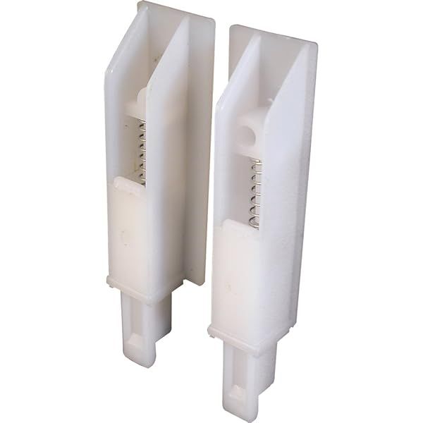 Prime-Line N 6559 White Plastic Sliding Door Bottom Guides - Easy Installation & Durable Design