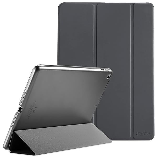 ProCase Ultra Slim Lightweight Stand Case for 2017 iPad 9.7 Inch with Translucent Frosted Back and Auto Sleep Wake in Space Gray
